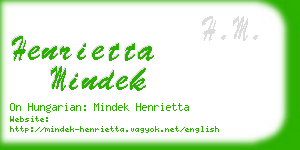 henrietta mindek business card